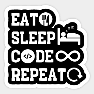 Eat Sleep Code Repeat Sticker